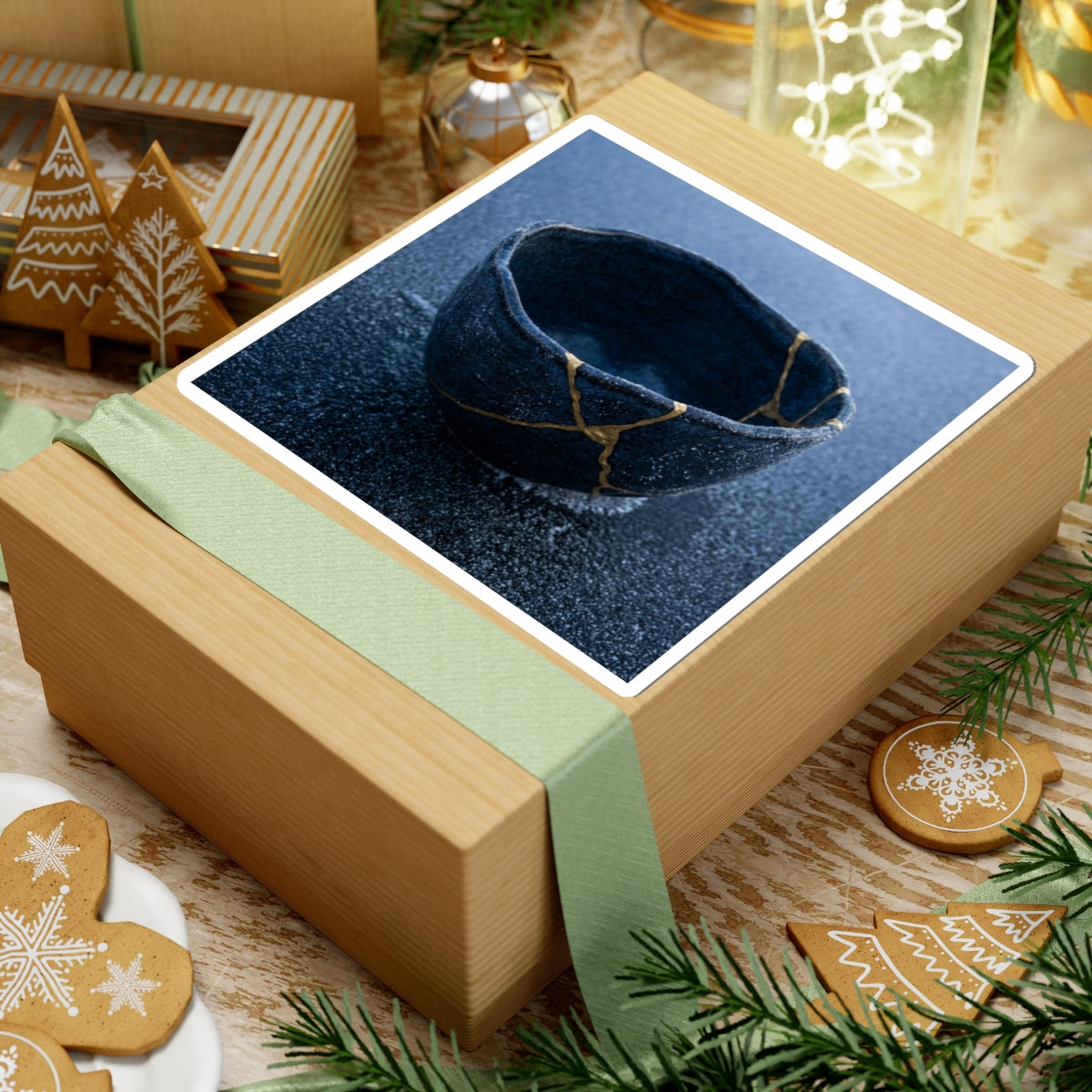 Moonlight Ceramic Bowl Sticker - Kintsugi Kanso