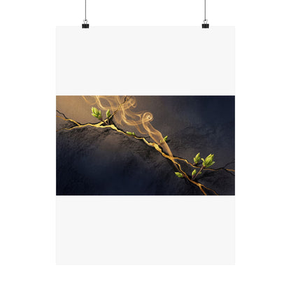 Ma Incense Smoke Wall Art Print - Kintsugi Gold Vein Art Print