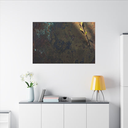 Golden Hour Rust Patina Canvas Art - Dark Japandi Ma