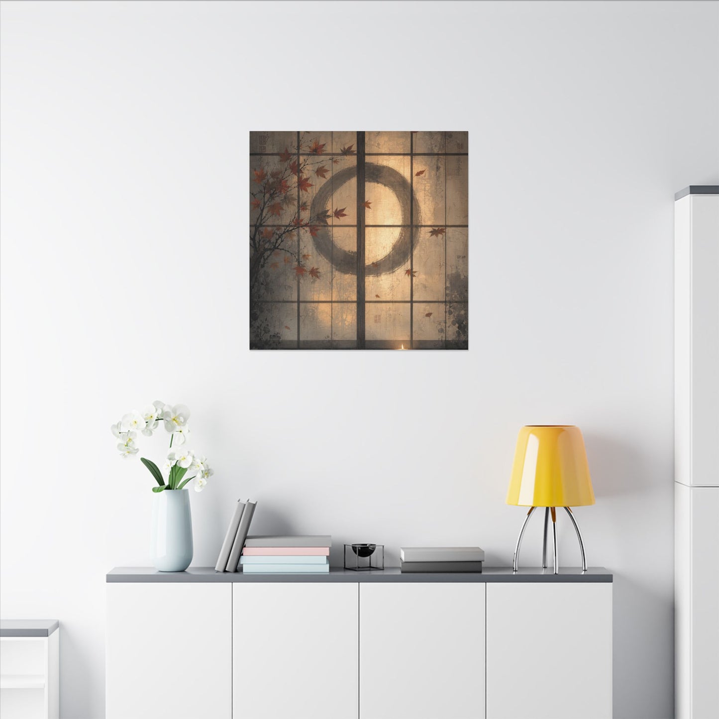 Shoji Screen Texture Canvas Art | Earthy Japandi Art
