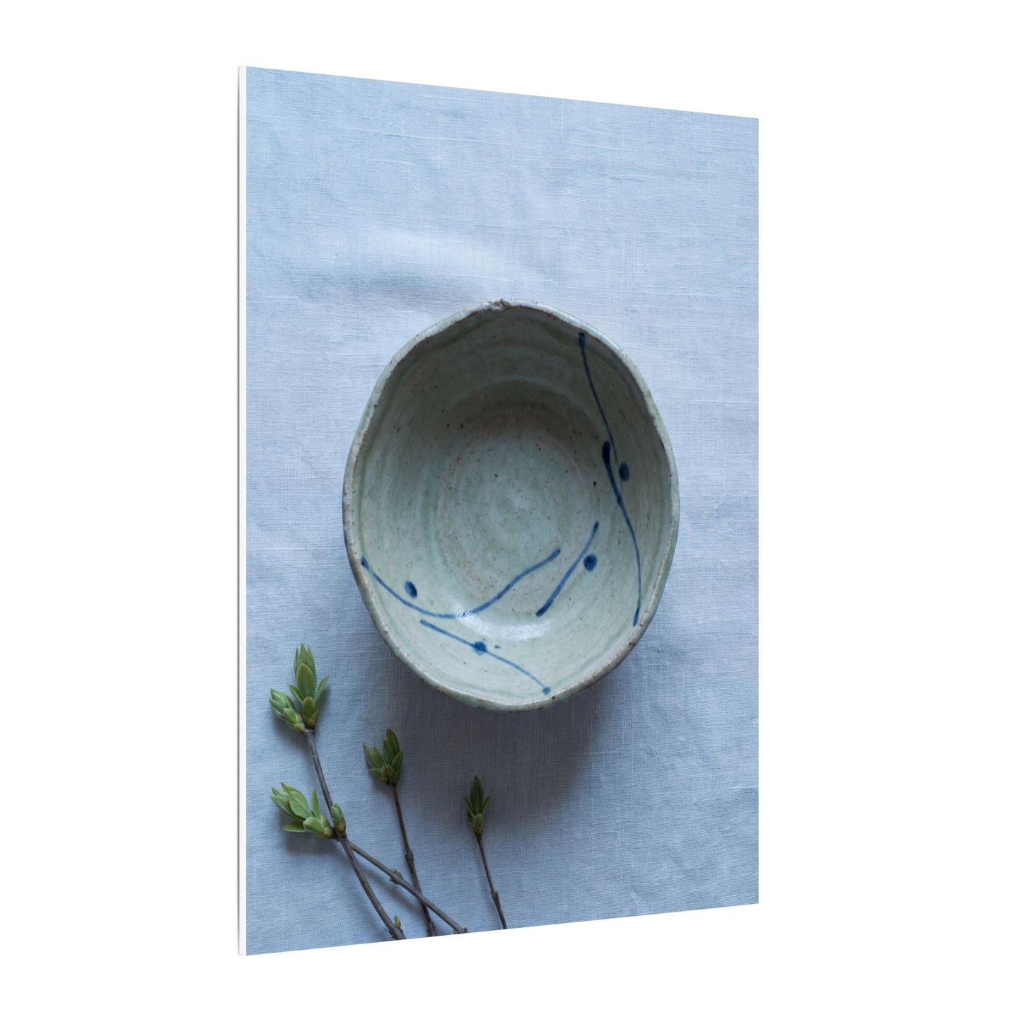 Spring Ceramic Bowl Minimal Line Canvas Art | Warm Decor