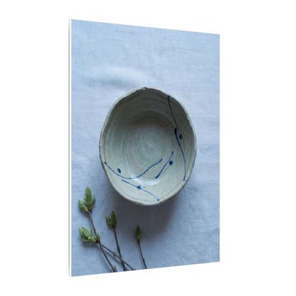 Spring Ceramic Bowl Minimal Line Canvas Art | Warm Decor