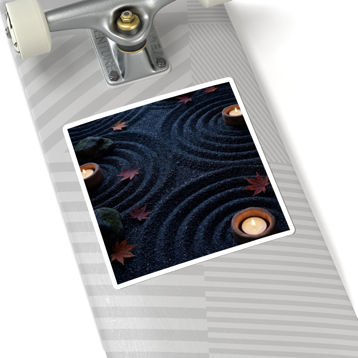 Luxurious Rock Garden Sticker - Dark Texture Dark Japandi Art Print