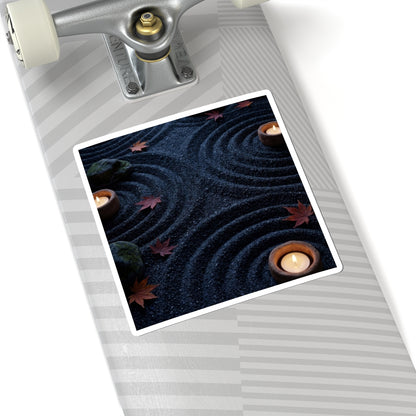 Luxurious Rock Garden Sticker - Dark Texture Dark Japandi Art Print