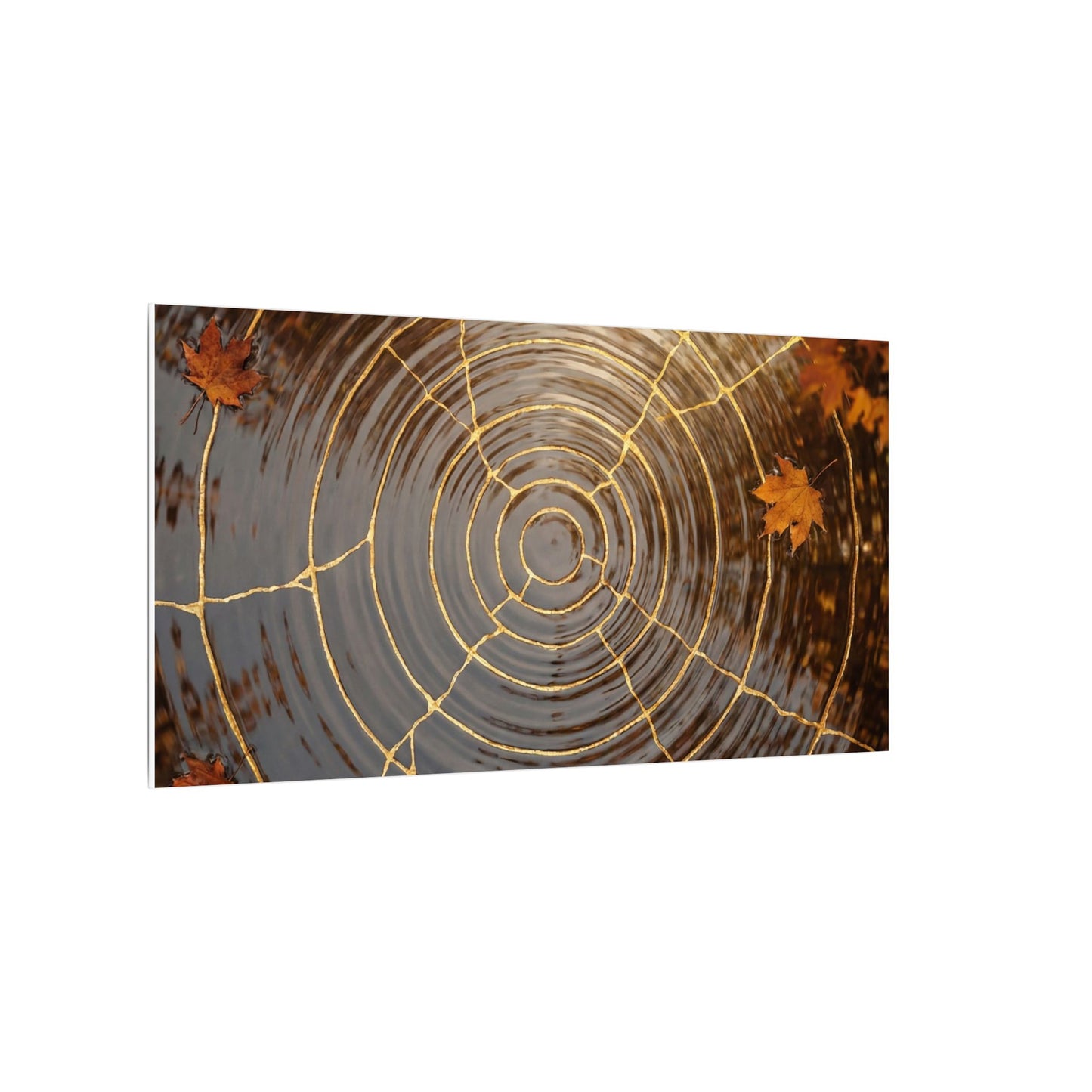 Artful Water Ripple Canvas Art - Gold Vein Kintsugi