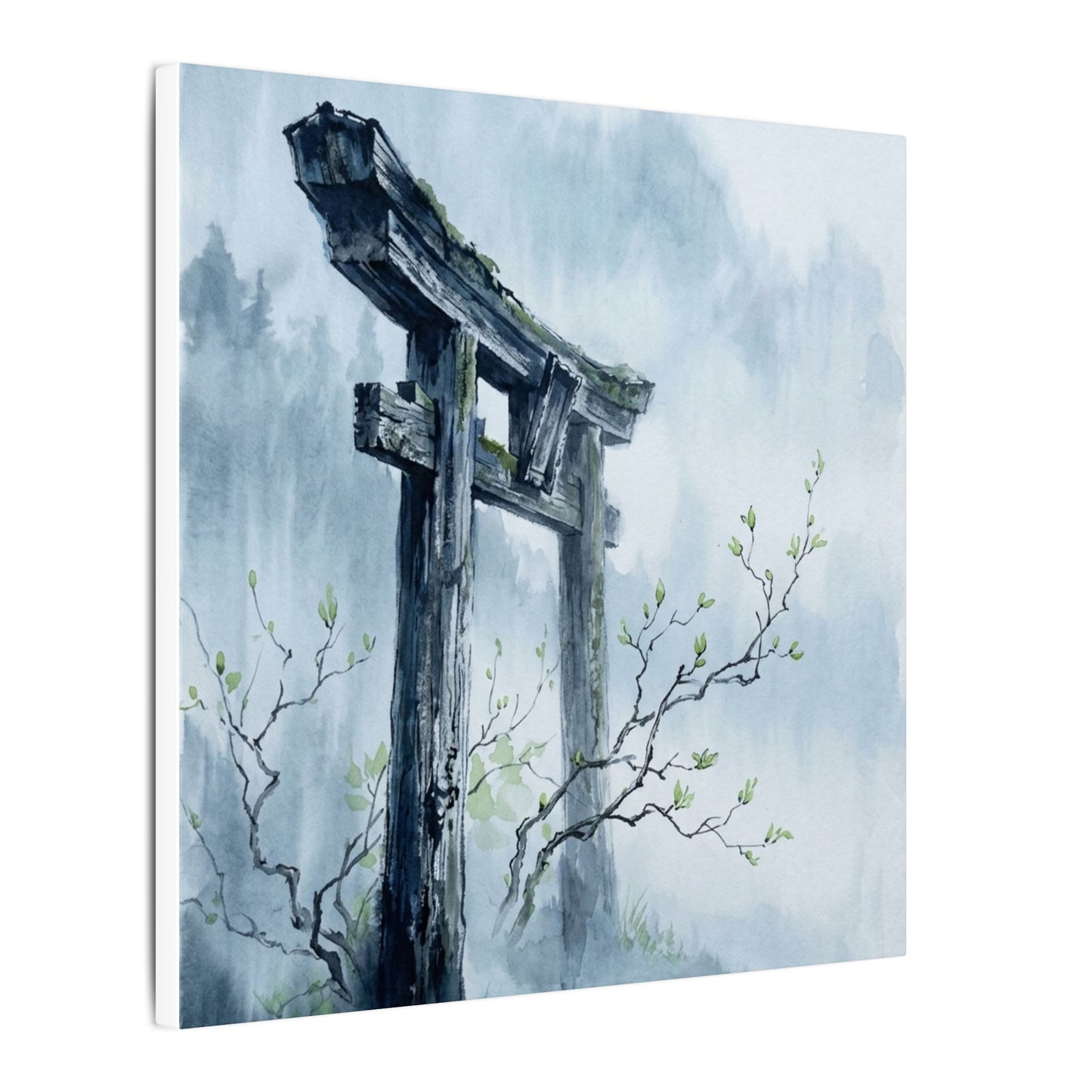 Torii Gate Canvas Art | Spring Zen Sumi E Art