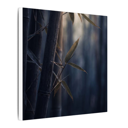 Dark Japandi Bamboo Grove in Dawn | Moody Minimal Canvas Art