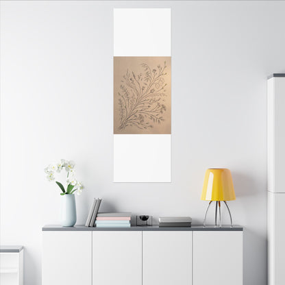 Dried Flowers Canvas Art | Spring Japandi Minimal Line Art