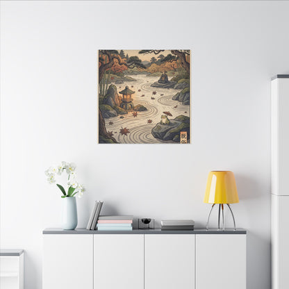 Rock Garden Autumn Canvas Art | Zen Serene Design