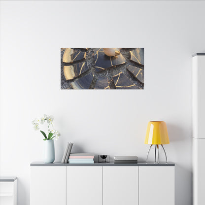 Golden Hour Broken Pottery Canvas Art - Kintsugi Datsuzoku