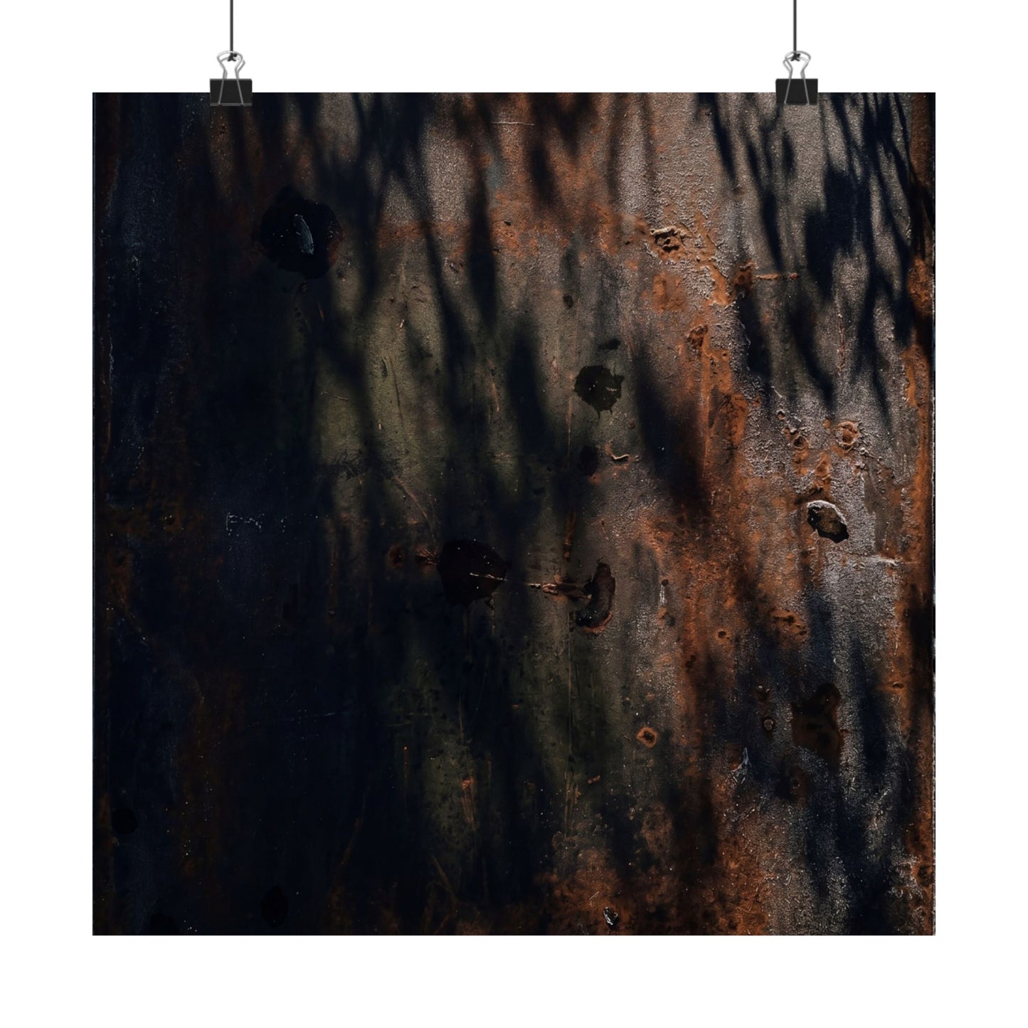 Atmospheric Rust Patina Wall Art Print - Shadow Zen Dark Japandi