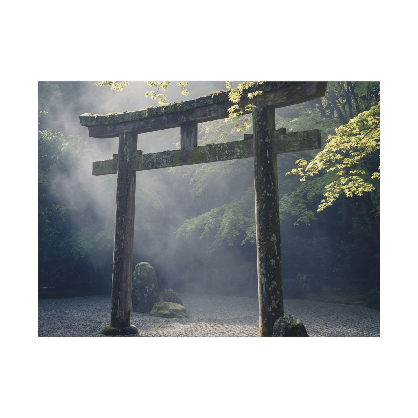 Torii Gate Canvas Art | Spring Zen Karesansui Art Art Print