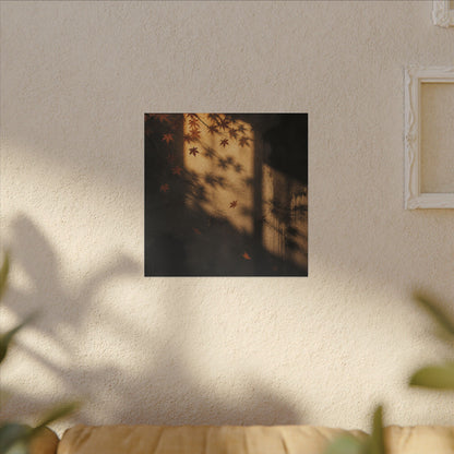 Shadow Play Canvas Art | Autumn Dark Japandi Charcoal Ink Art