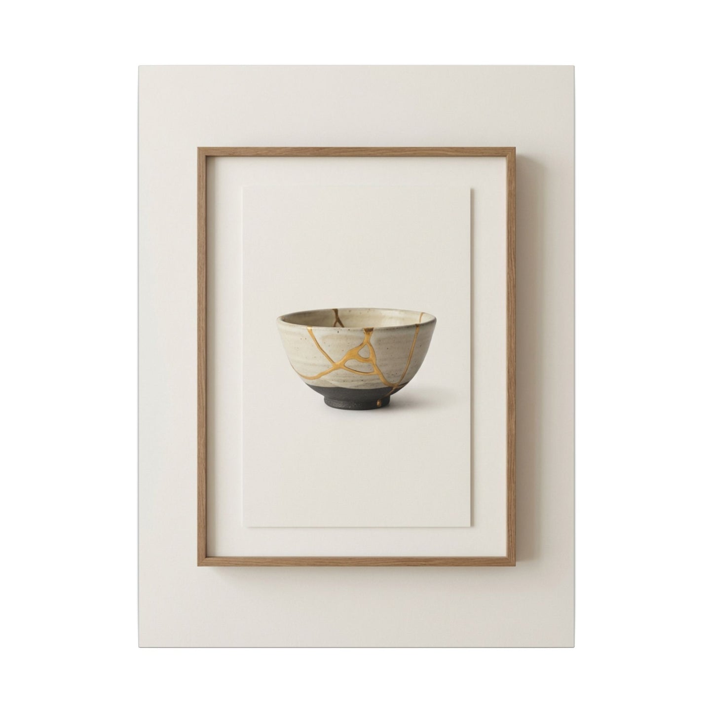 Kintsugi Charcoal Canvas Art