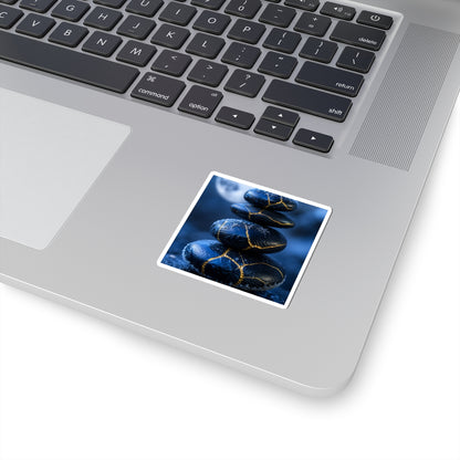 River Stones Sticker | Winter Kintsugi Gold Repair Art