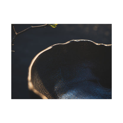 Ma Ceramic Bowl Canvas Art - Dark Japandi Shadow Zen