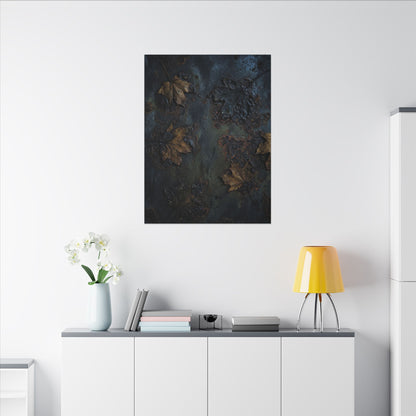 Shibui Rust Patina Canvas Art - Dark Japandi Charcoal Ink