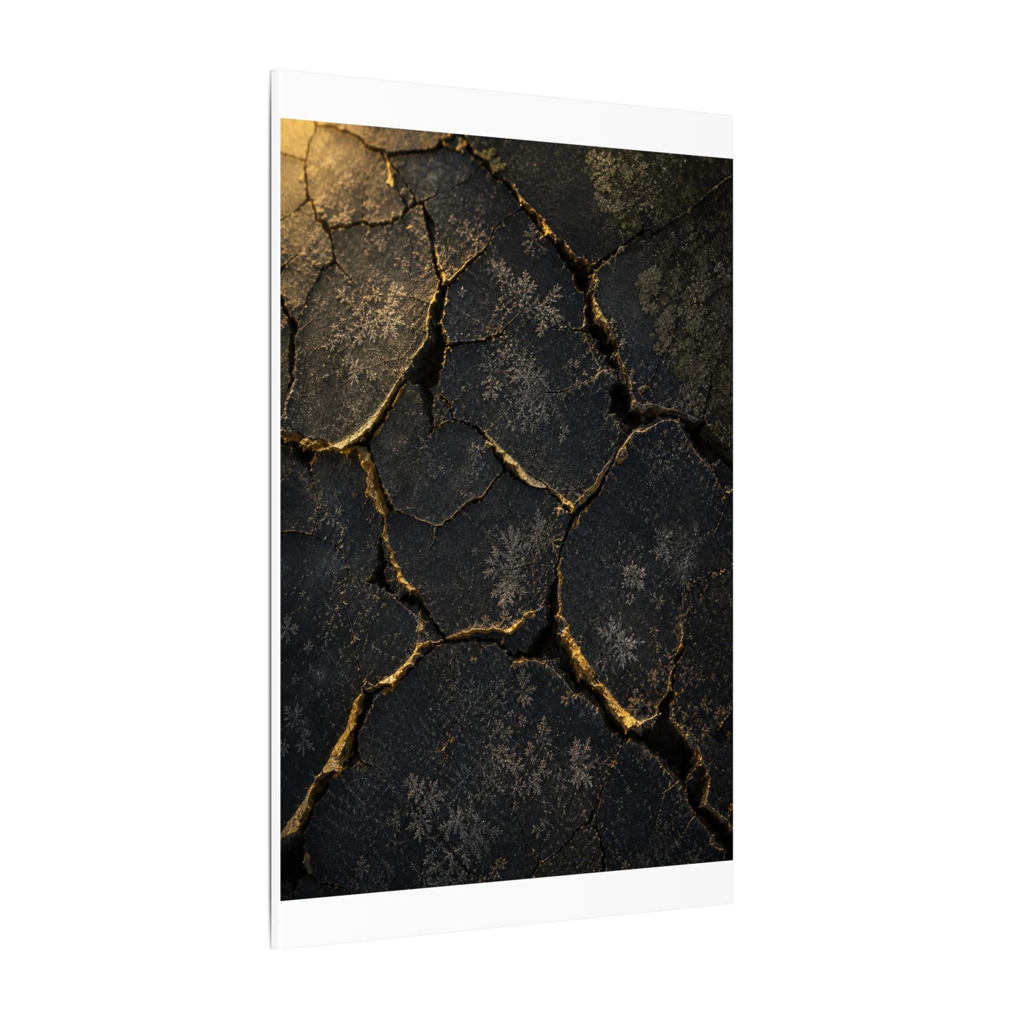 Cracked Earth Canvas Art | Winter Dark Japandi Shadow Zen Art