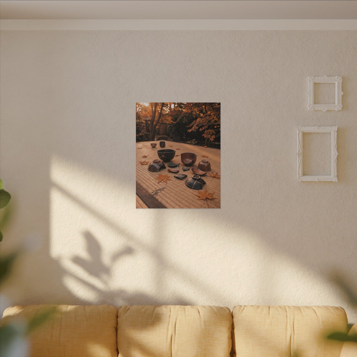 Golden Hour Tea Ceremony Canvas Art - Kintsugi Shibui
