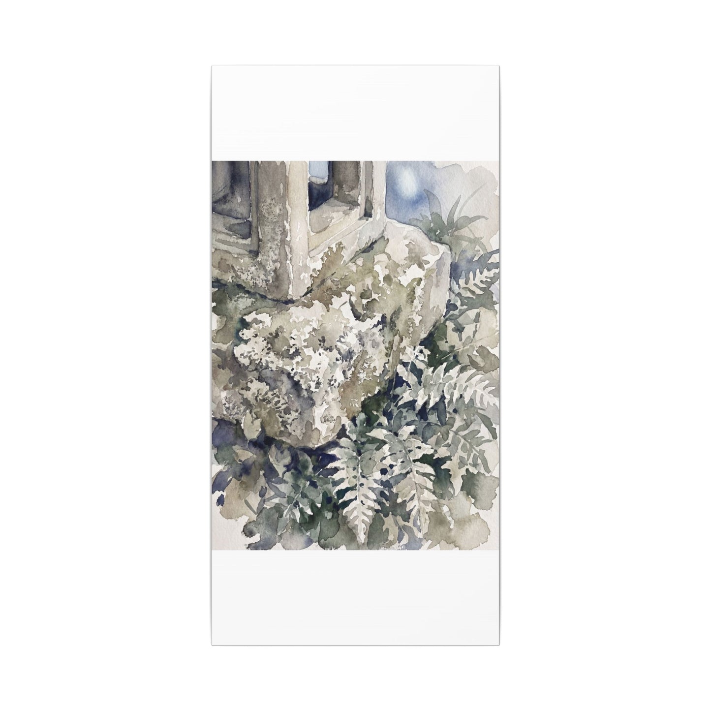 Stone Lantern Watercolor Canvas Art | Elegant Japandi Art