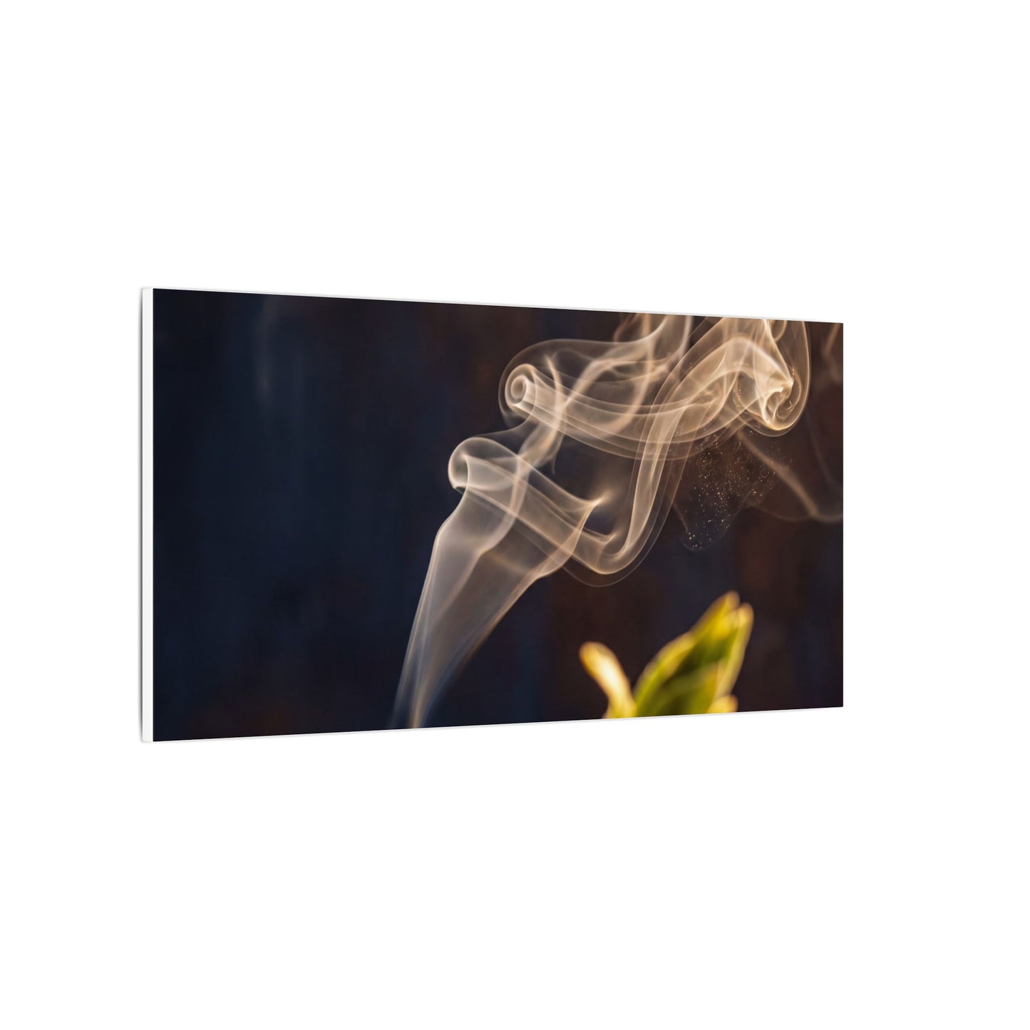 Golden Hour Incense Smoke Canvas Art - Dark Japandi Kanso