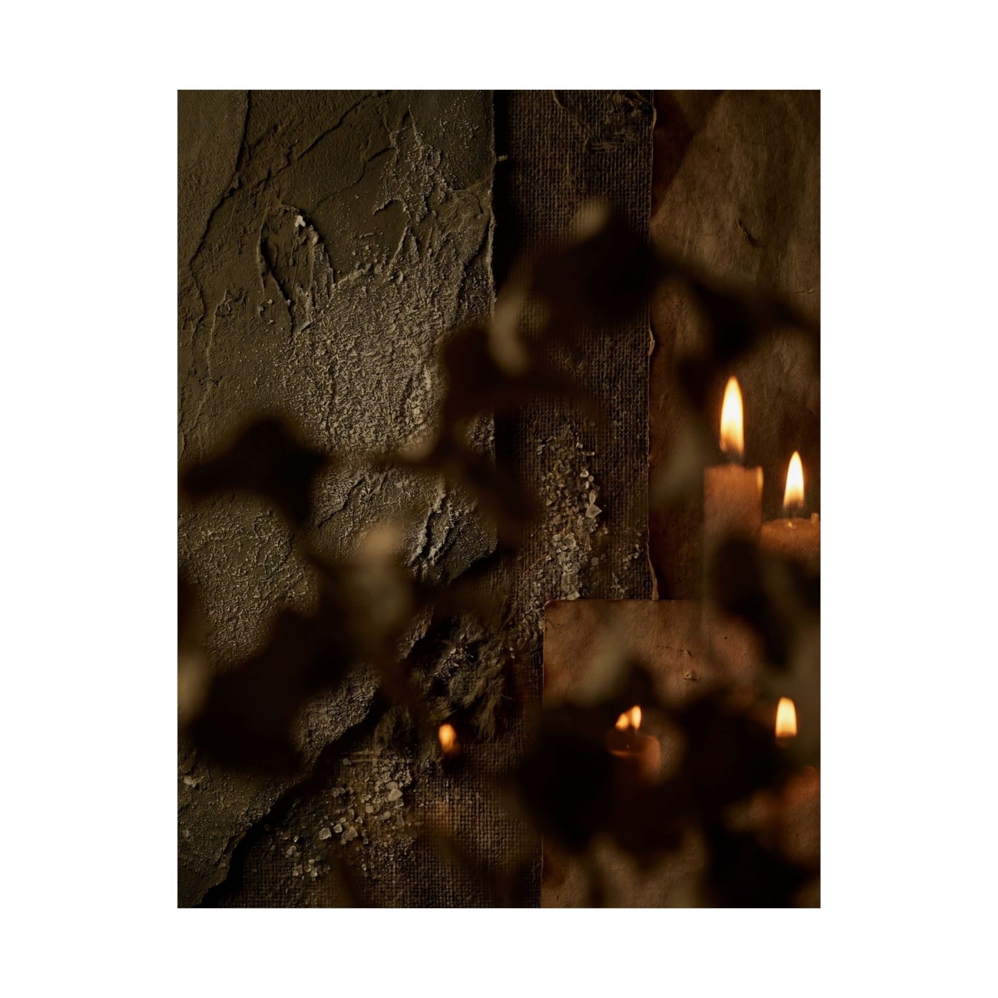 Shadow Play Winter Wall Art Print | Dark Japandi Moody Design