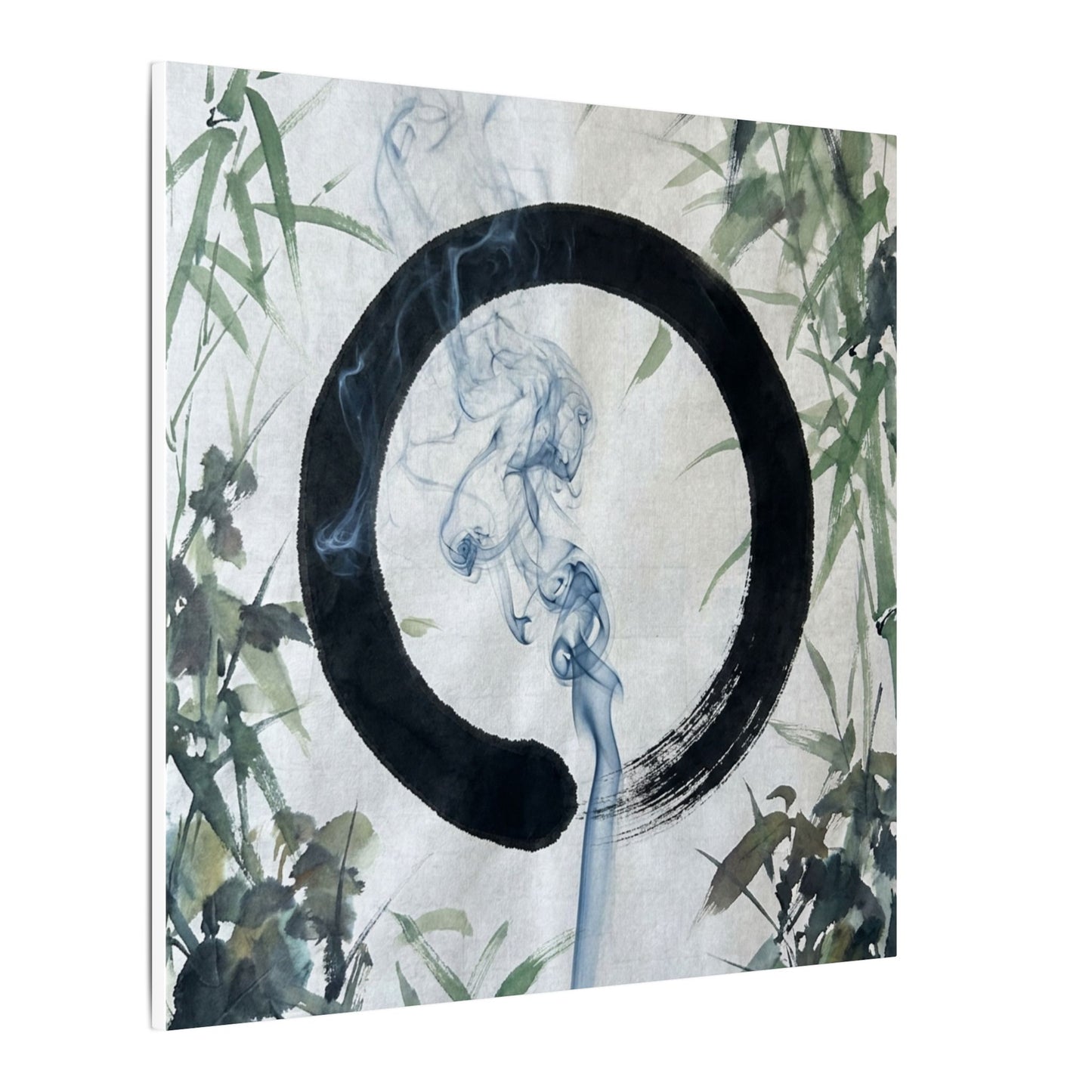 Zen Incense Smoke in Moonlight | Enso Canvas Art