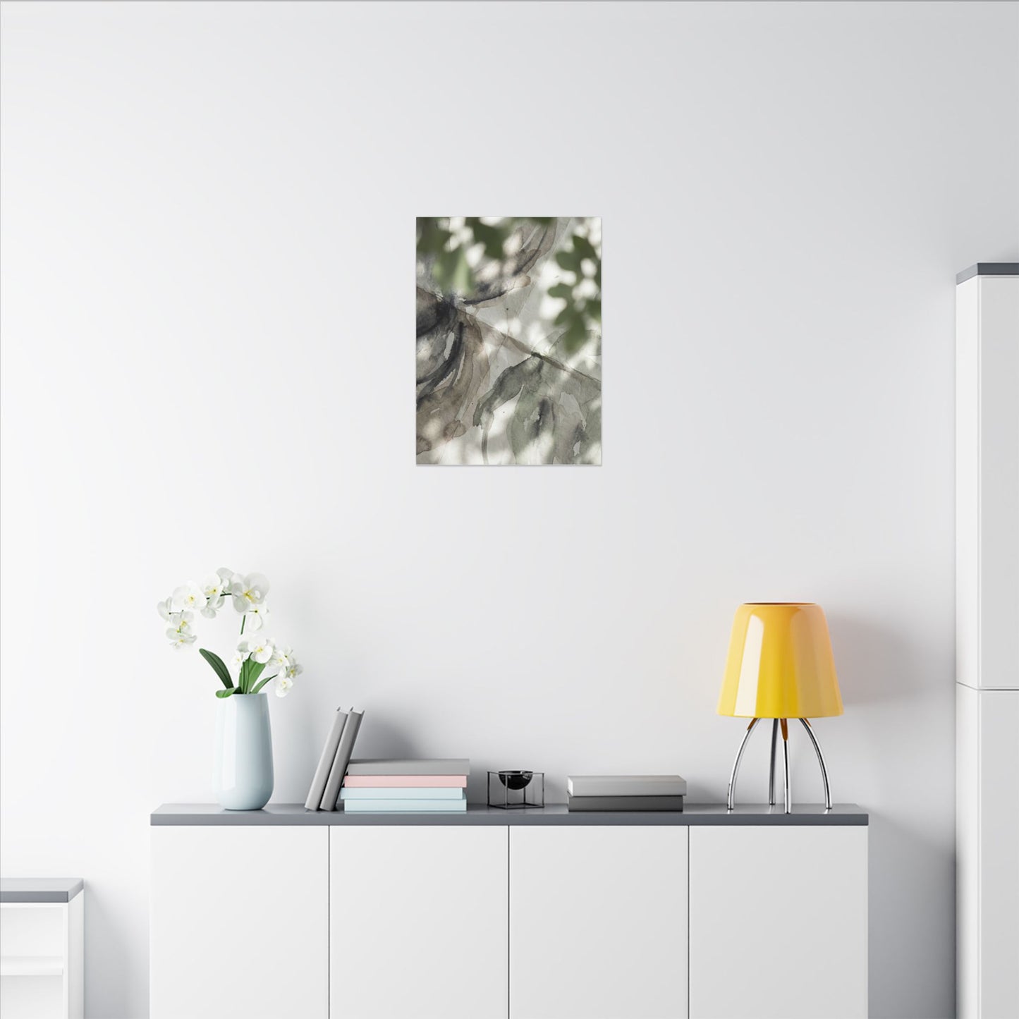 Spring Paper Fold Watercolor Canvas Art | Warm Decor