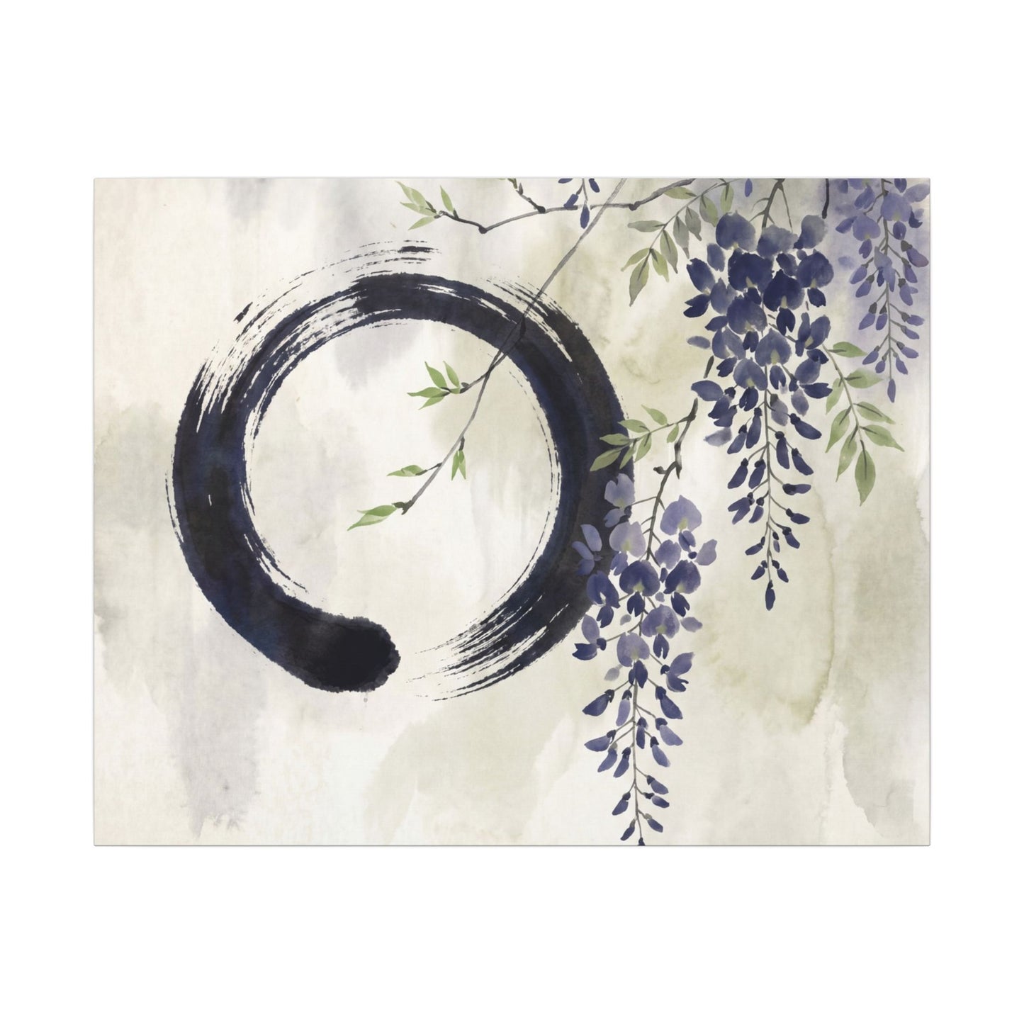 Wisteria Enso Canvas Art | Serene Zen Art