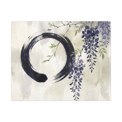 Wisteria Enso Canvas Art | Serene Zen Art