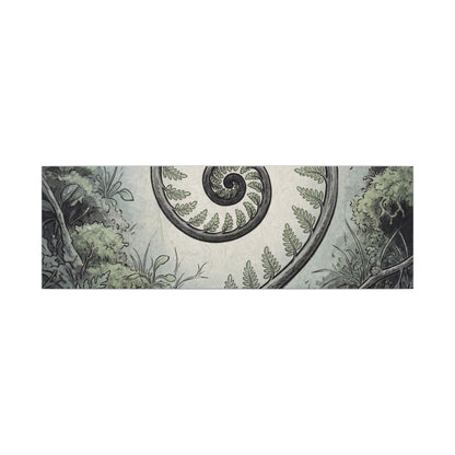 Zen Fern Unfurling in Dawn | Ukiyo E Inspired Canvas Art