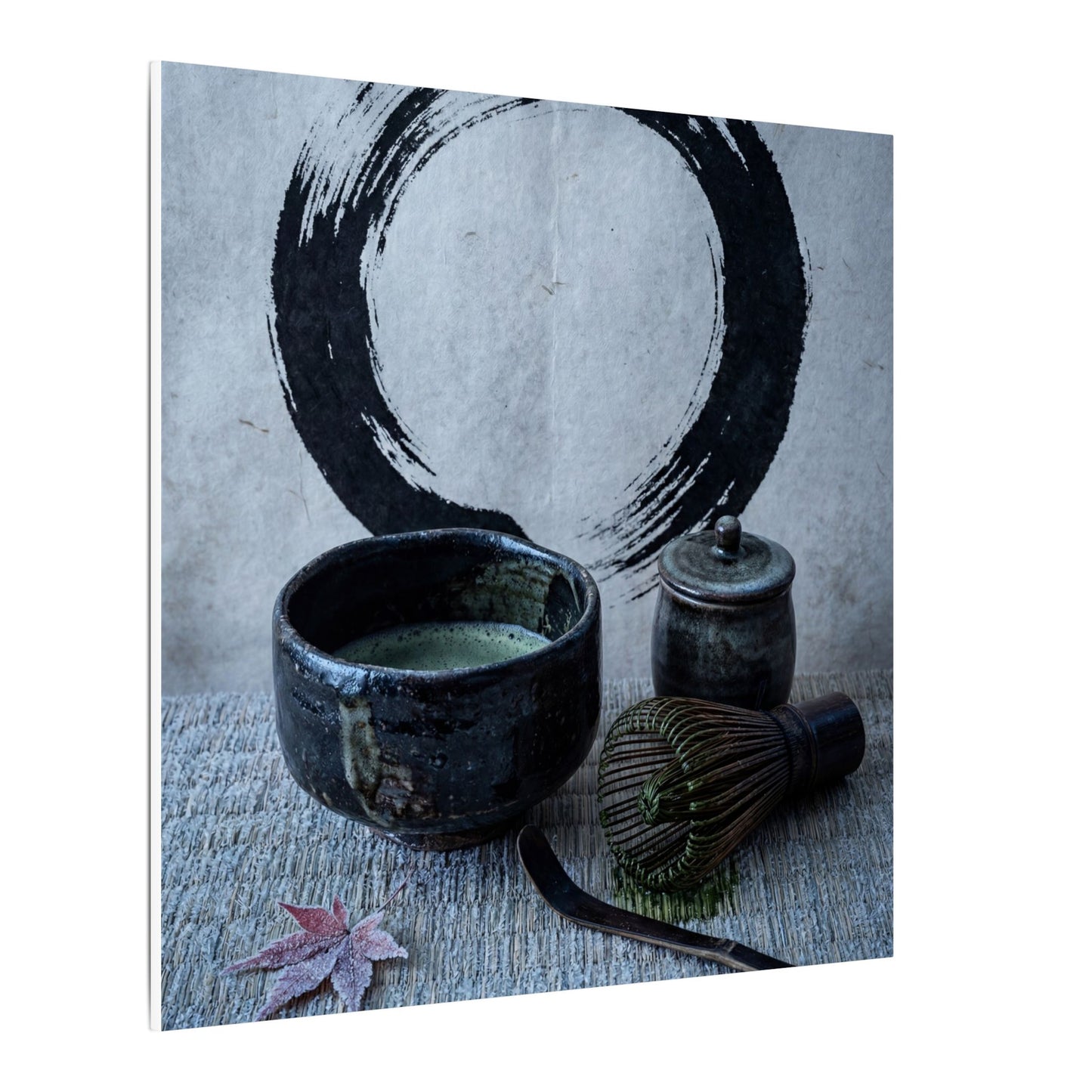 Tea Ceremony Canvas Art | Winter Zen Enso Art