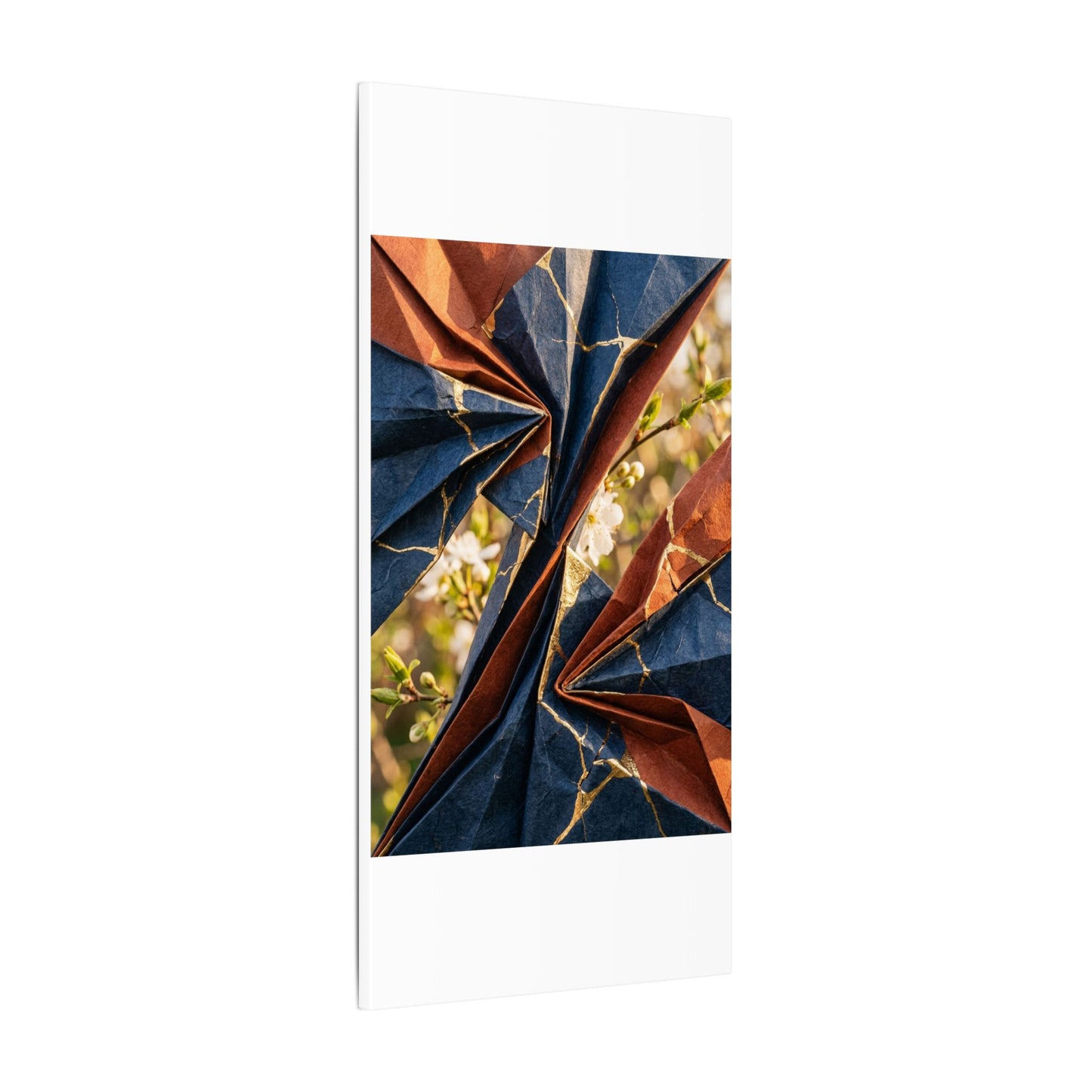 Kintsugi Paper Fold in Golden Hour | Crackle Gold Canvas Art