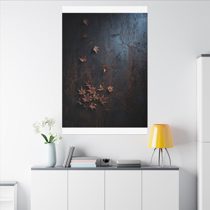 Moonlight Rust Patina Canvas Art - Dark Japandi Mono No Aware