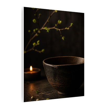 Moody Ceramic Bowl Canvas Art - Shadow Zen Dark Japandi