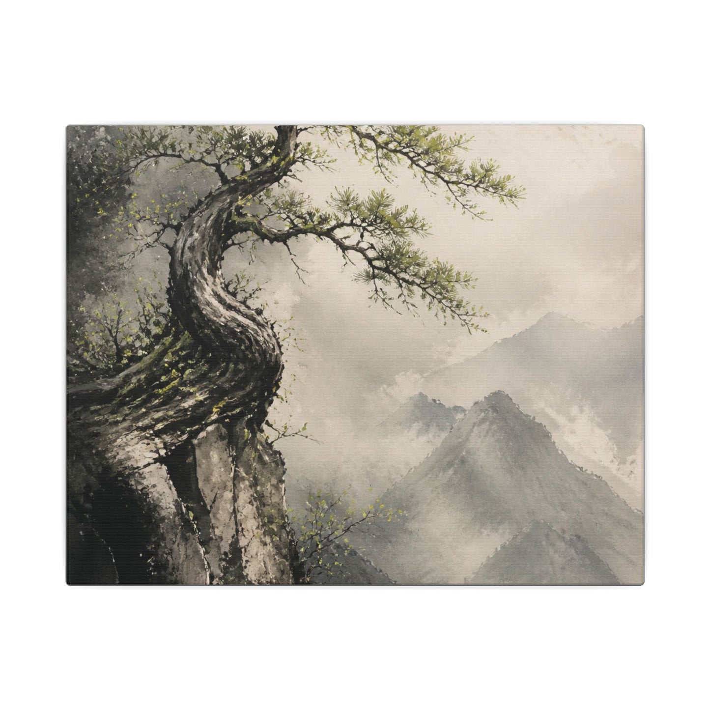 Spring Pine Tree Watercolor Canvas Art | Warm Decor
