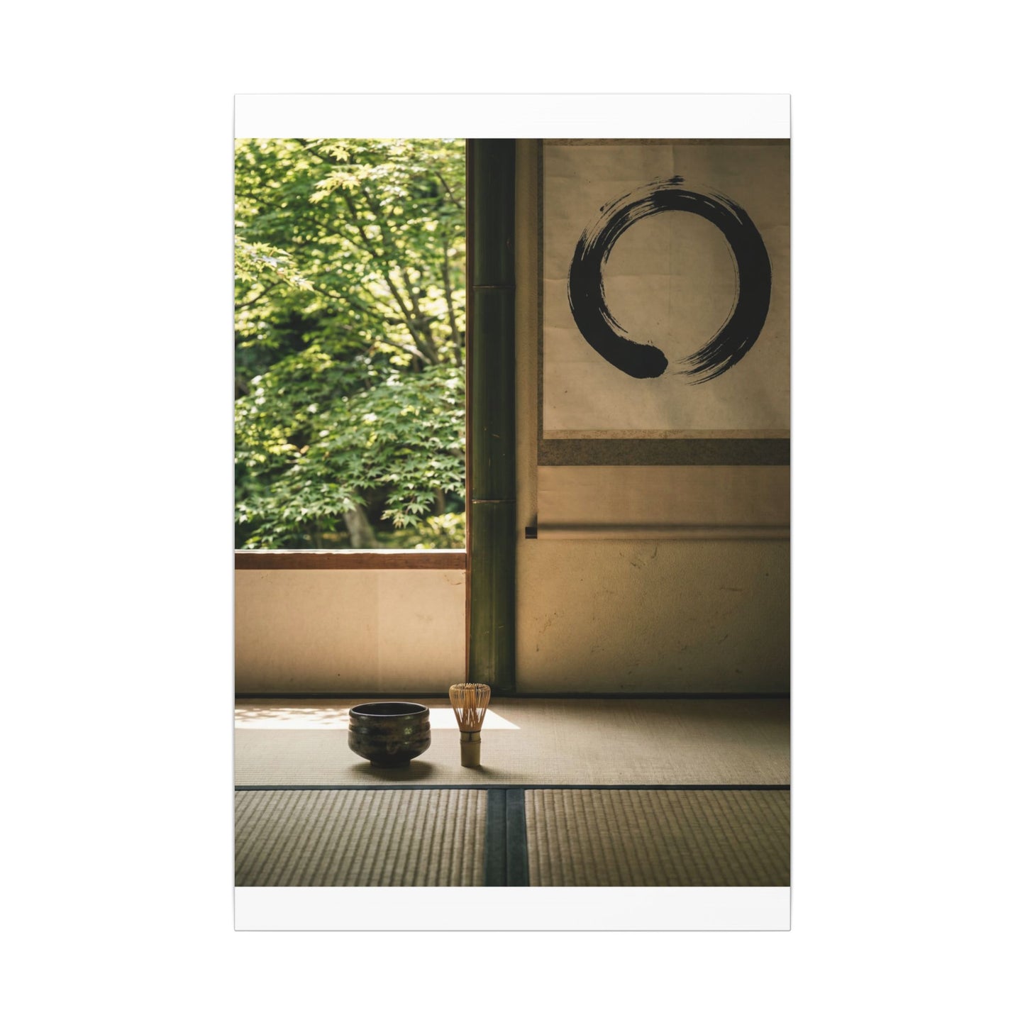 Tea Ceremony Enso Canvas Art | Serene Zen Art
