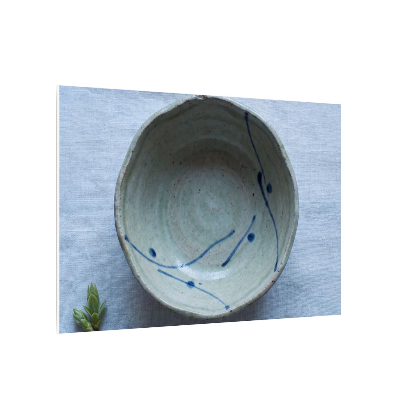 Spring Ceramic Bowl Minimal Line Canvas Art | Warm Decor