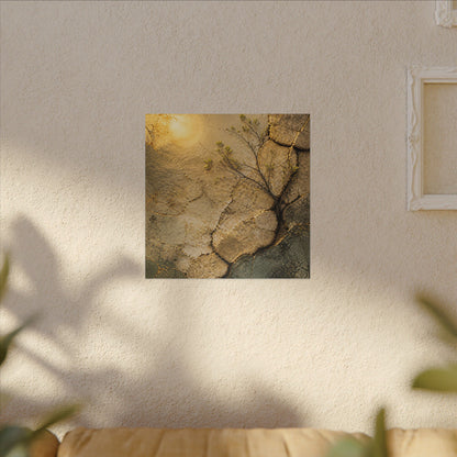 Cracked Earth Spring Canvas Art | Japandi Warm Design