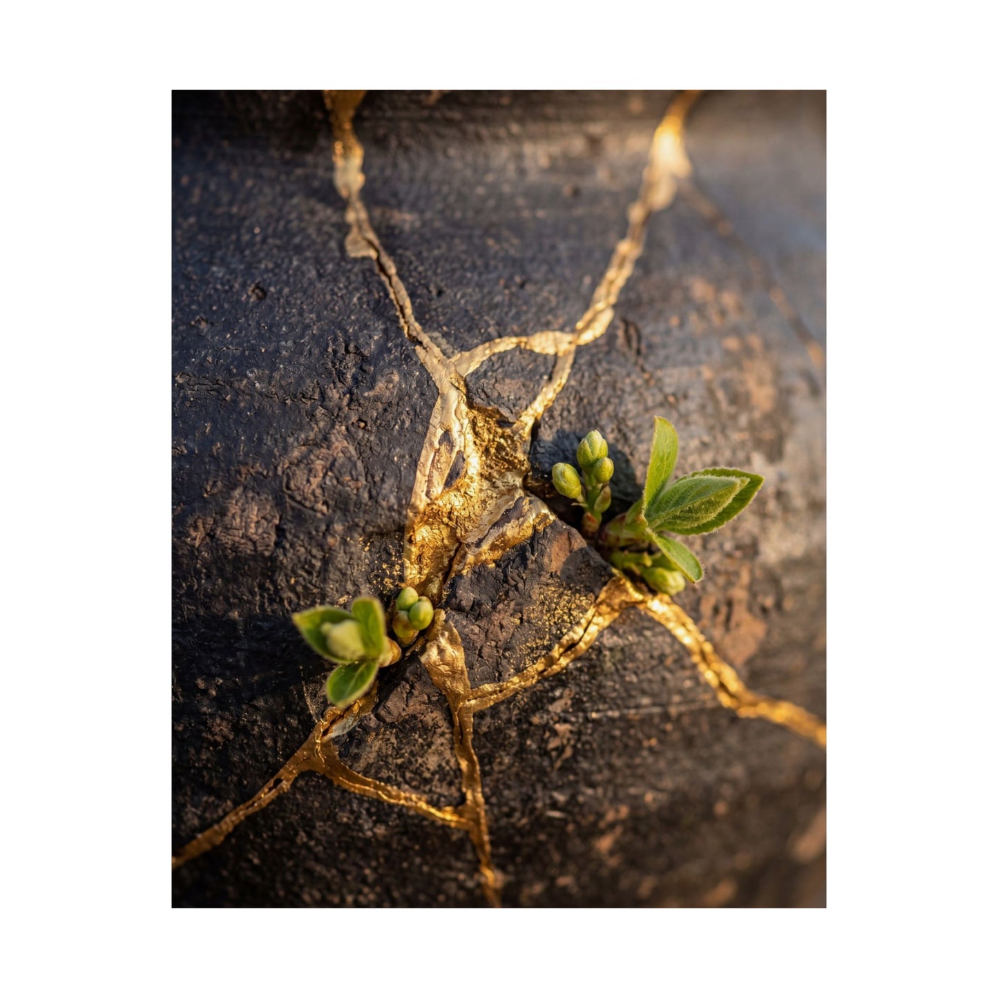 Golden Hour Rust Patina Wall Art Print - Kintsugi Shibui