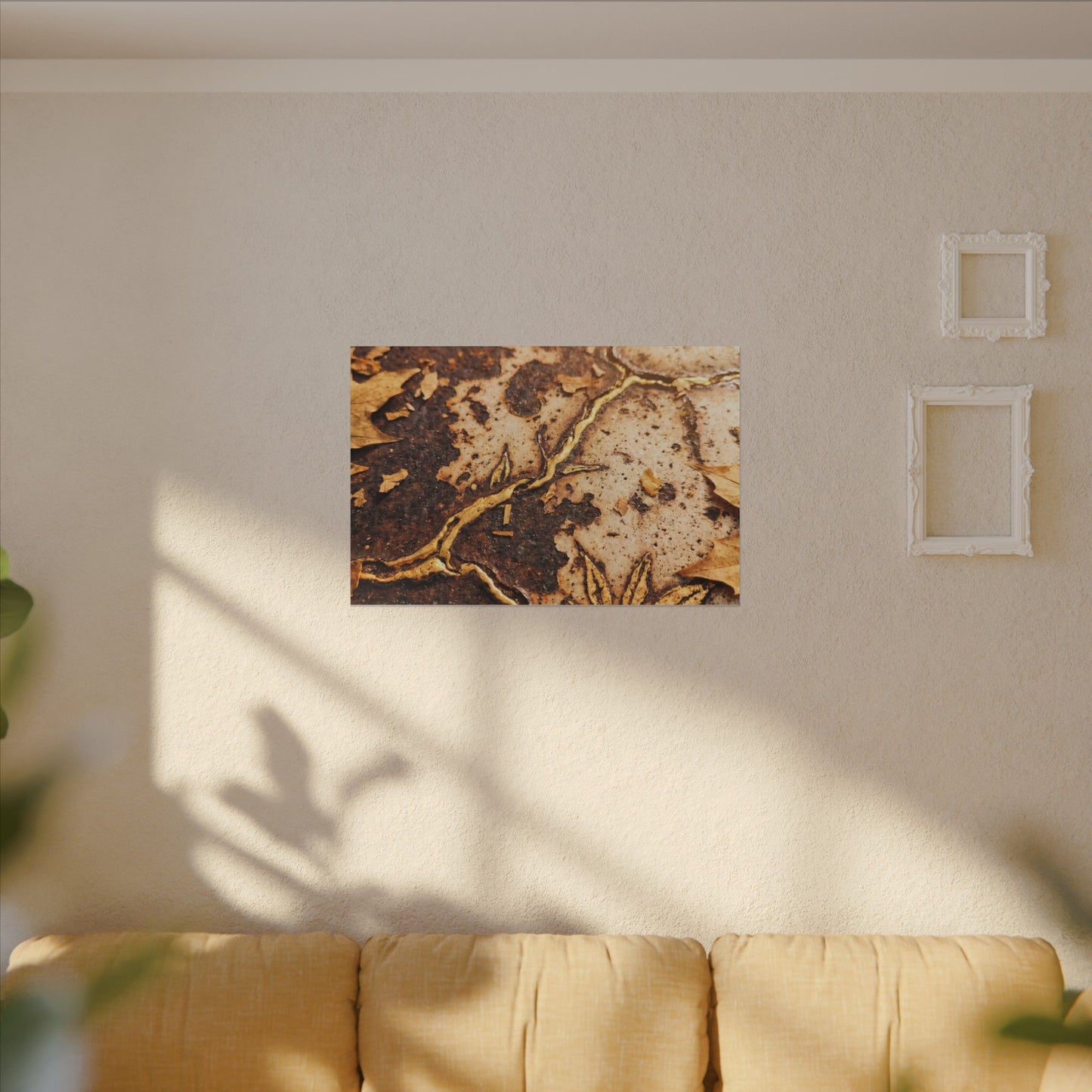 Kintsugi Rust Patina in Golden Hour | Gold Vein Canvas Art