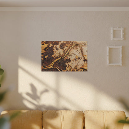 Kintsugi Rust Patina in Golden Hour | Gold Vein Canvas Art