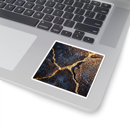 Kanso Rust Patina Sticker - Kintsugi Gold Vein Art Print