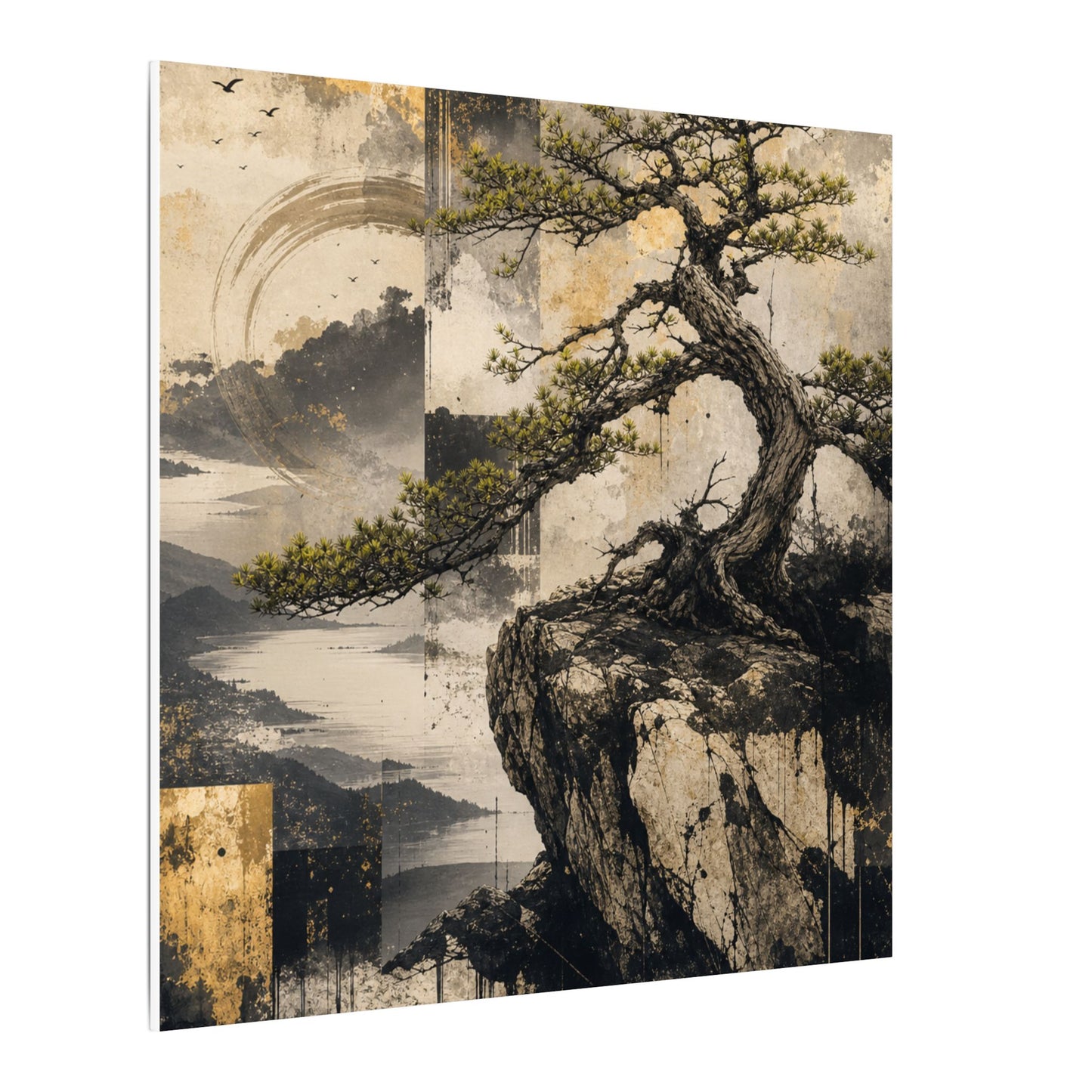 Golden Hour Pine Tree Canvas Art - Japandi Datsuzoku