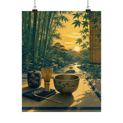 Tea Ceremony Wall Art Print | Summer Zen Ukiyo E Inspired Art