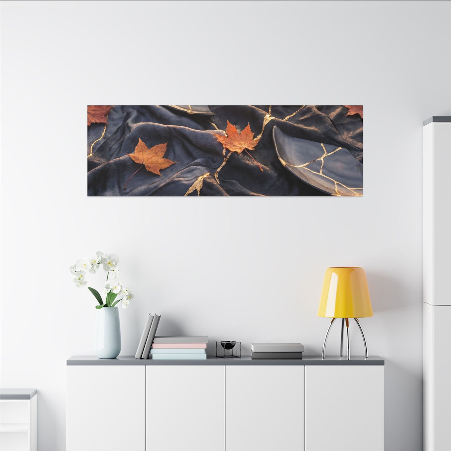 Golden Hour Silk Drape Canvas Art - Kintsugi Shibui