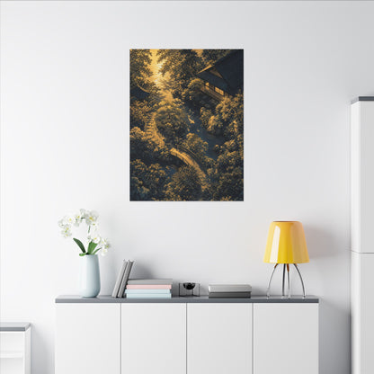 Contemplative Moonlit Garden Canvas Art - Ukiyo E Inspired Zen