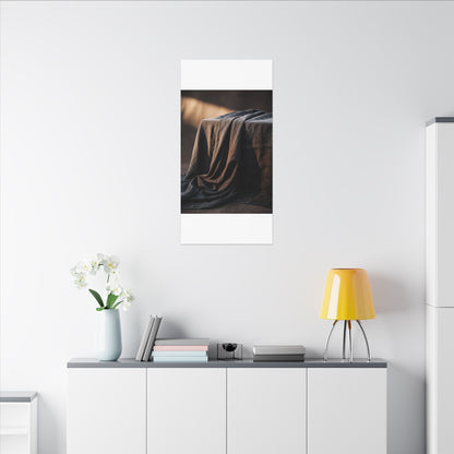 Silk Drape Canvas Art | Winter Dark Japandi Shadow Zen Art