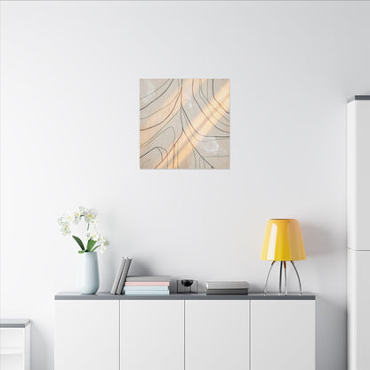 Shoji Screen Minimal Line Canvas Art | Warm Japandi Art