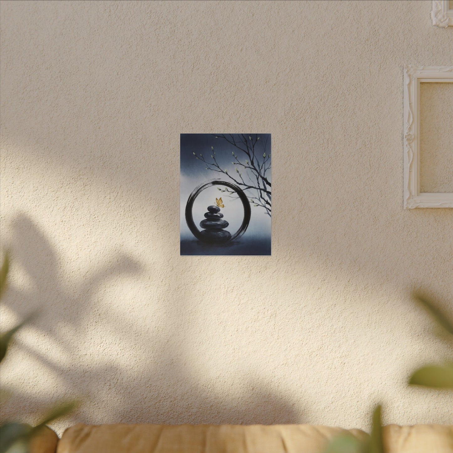 River Stones Spring Canvas Art | Zen Peaceful Design